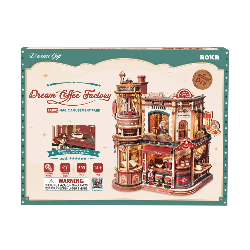 ROKR Dream Coffe Factory Puzzle 3D Mecánico