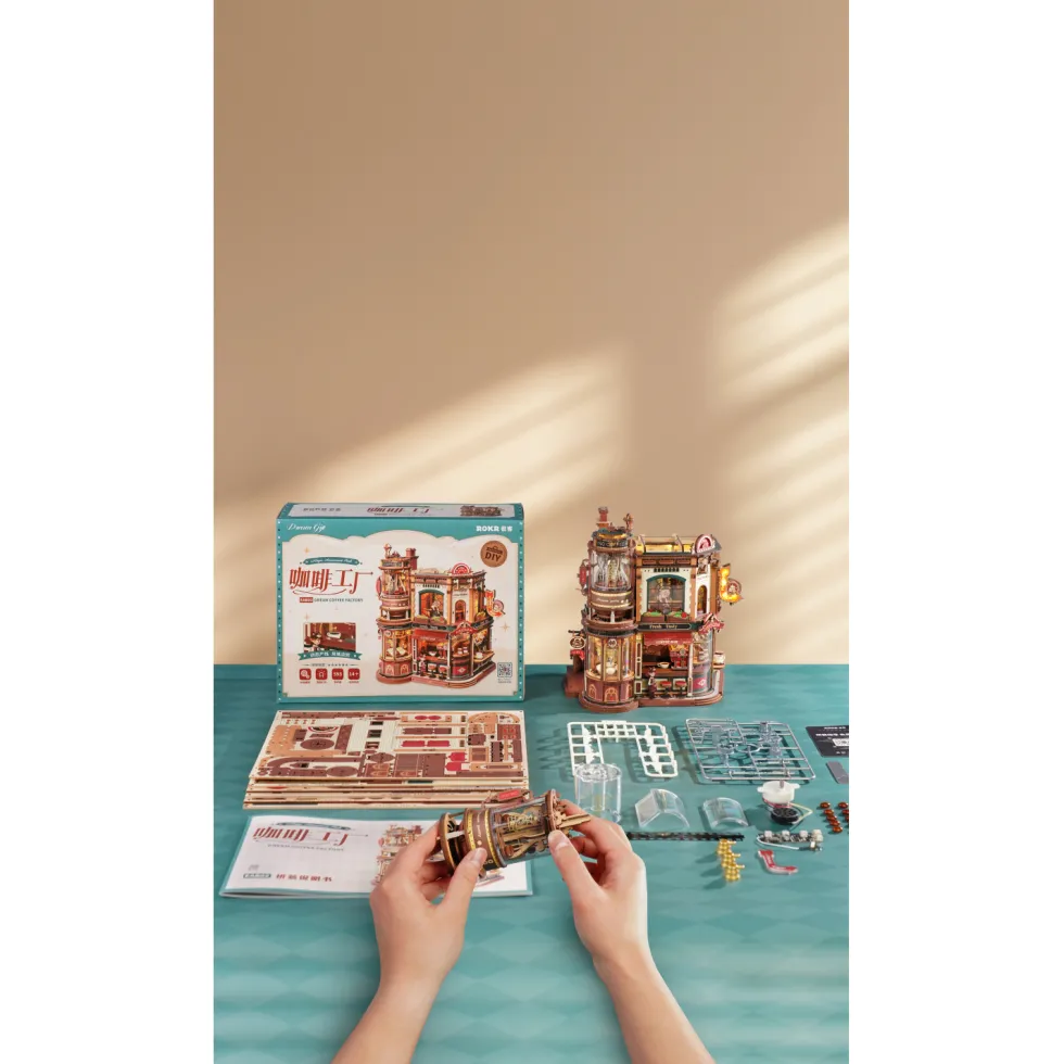 ROKR Dream Coffe Factory Puzzle 3D Mecánico