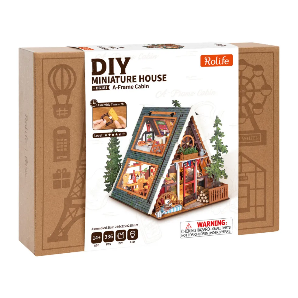 Rolife A-Frame Cabin Maqueta de Madera Cabaña de Montaña Europea