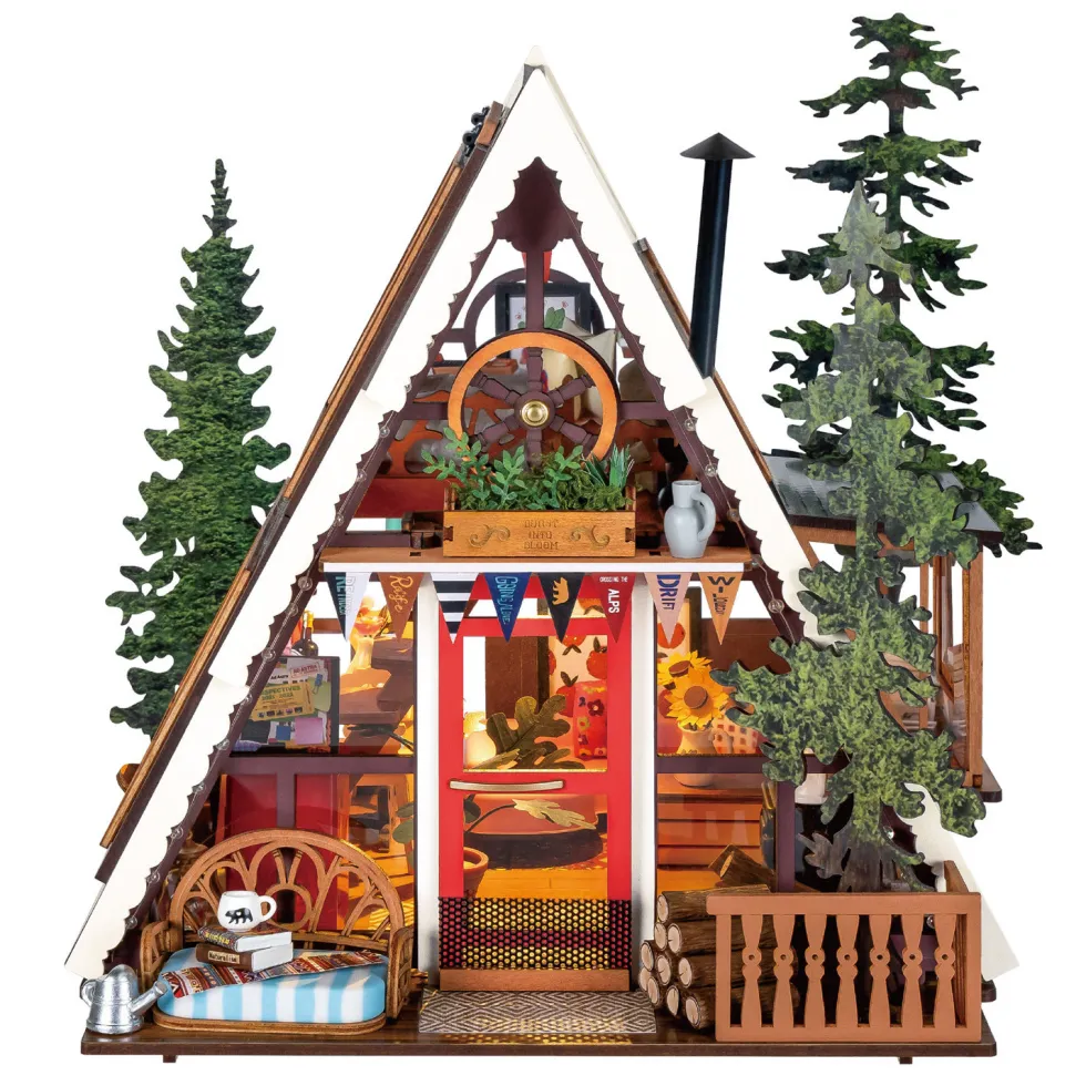 Rolife A-Frame Cabin Maqueta de Madera Cabaña de Montaña Europea