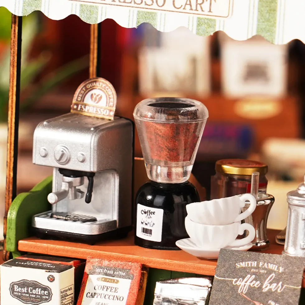 Rolife Travel Street Aromatic Coffee Cart Maqueta