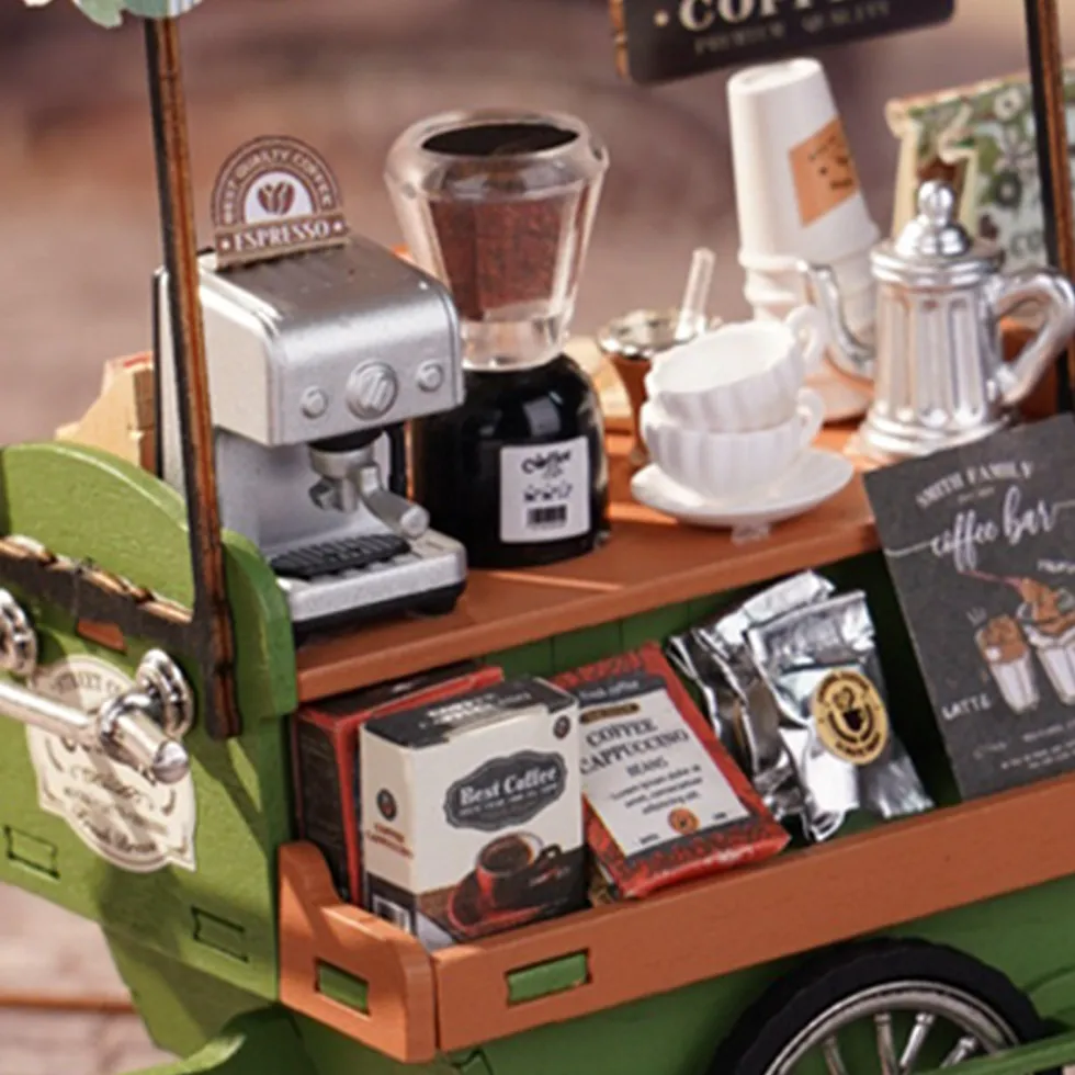 Rolife Travel Street Aromatic Coffee Cart Maqueta