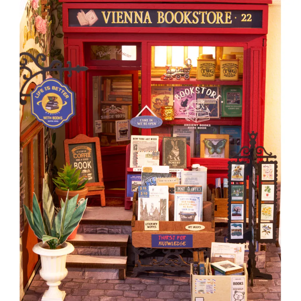 Rolife Vienna Bookstore Maqueta de Madera