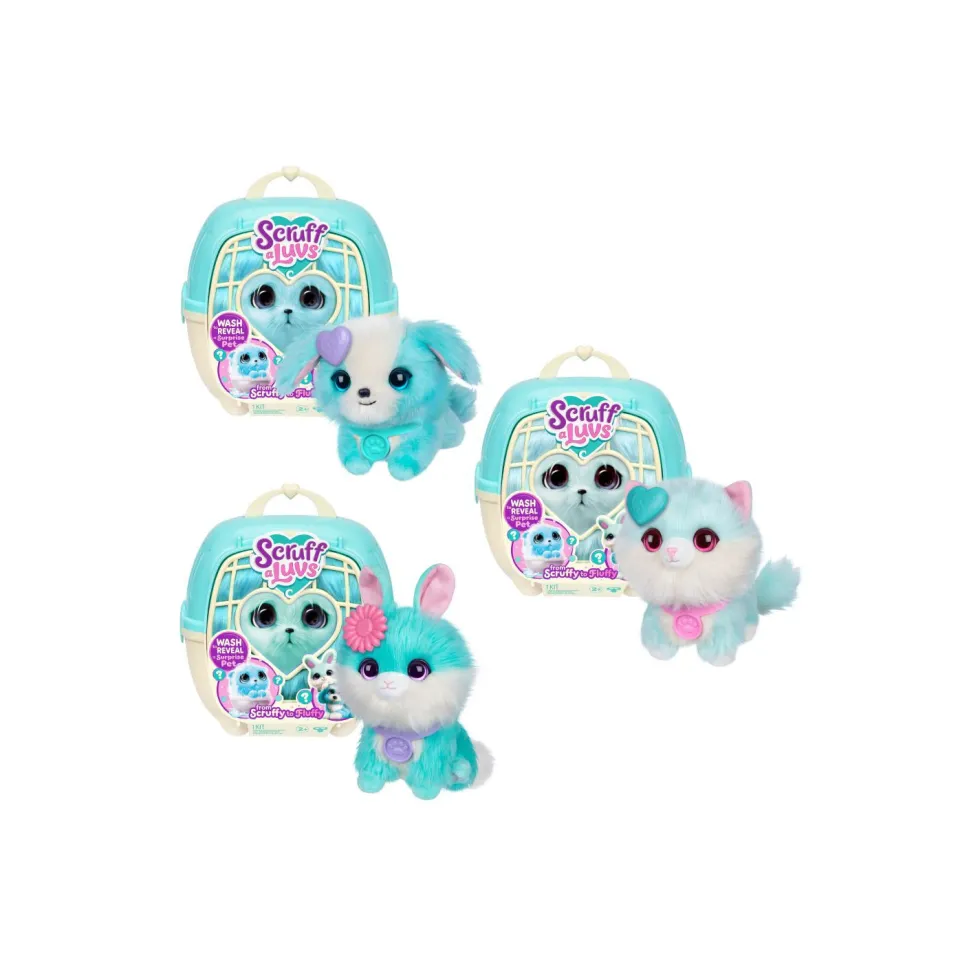 ScruffaLuvs Azul Peluche con Transportín y Accesorios Varios Modelos