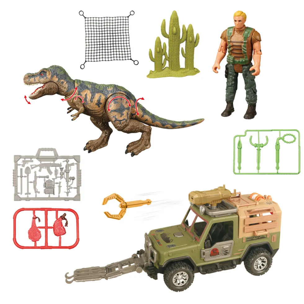 Set de Juguete Dinosaur Rescue con Camión Todoterreno y T-Rex con Sonido
