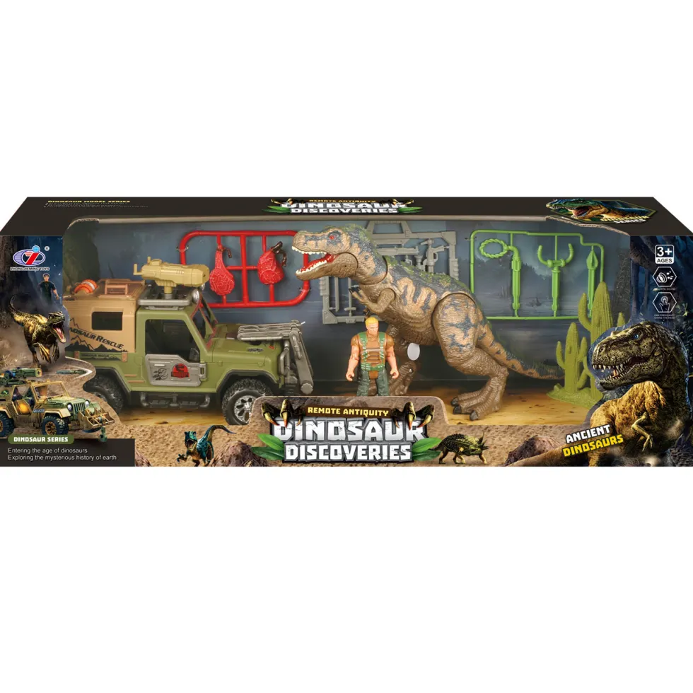Set de Juguete Dinosaur Rescue con Camión Todoterreno y T-Rex con Sonido