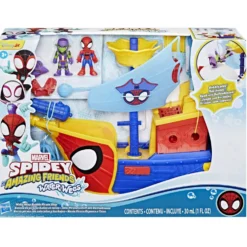 Spidey and his Amazing Friends Waterwebs Barco Pirata con Telarañas y Burbujas
