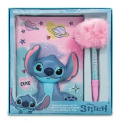 Stitch Cuaderno Squshy con Bolígrafo Pompón