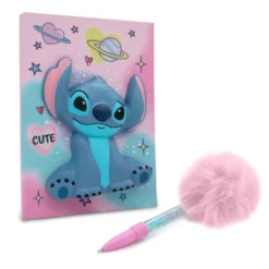 Stitch Cuaderno Squshy con Bolígrafo Pompón
