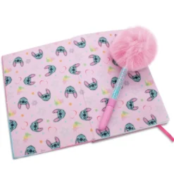 Stitch Cuaderno Squshy con Bolígrafo Pompón