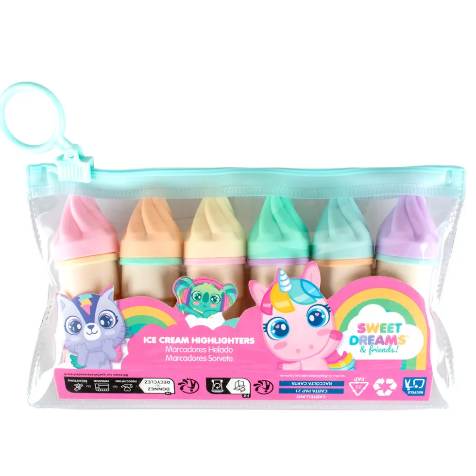 Sweet Dreams and Friends Set 6 Marcadores con Forma de Helado