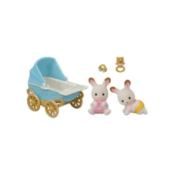 Sylvanian Families Set Cochecito Gemelar Cabe y Breeze Chocolate