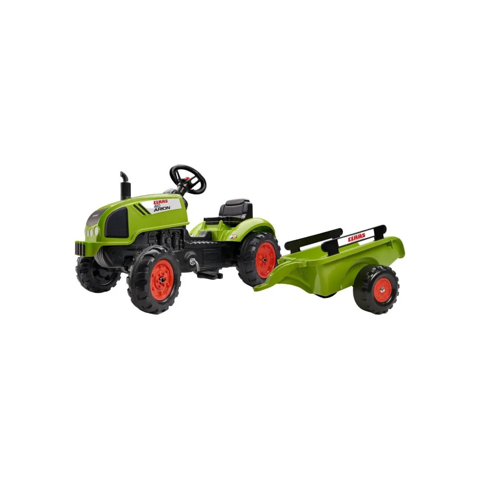 Tractor Claas Verde con Remolque