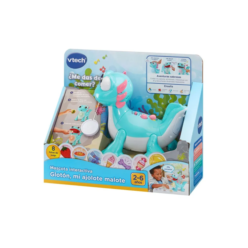 VTech Glotón mi Ajolote Malote Mascota Interactiva