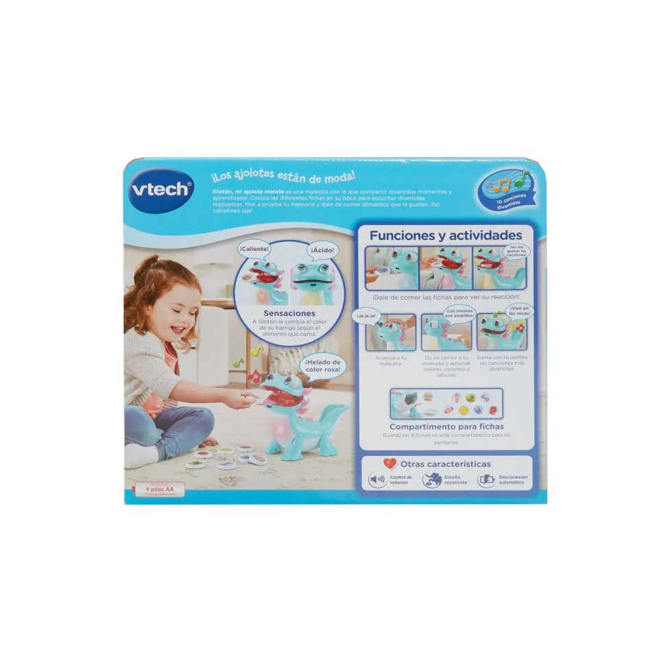 VTech Glotón mi Ajolote Malote Mascota Interactiva